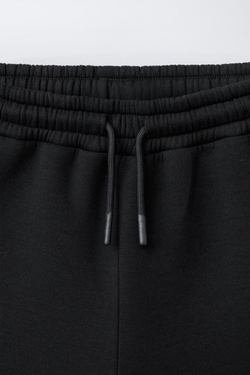 ZARA БРЮКИ STRAIGHT FIT ИЗ НЕОПРЕНА, ЧЕРНЫЙ