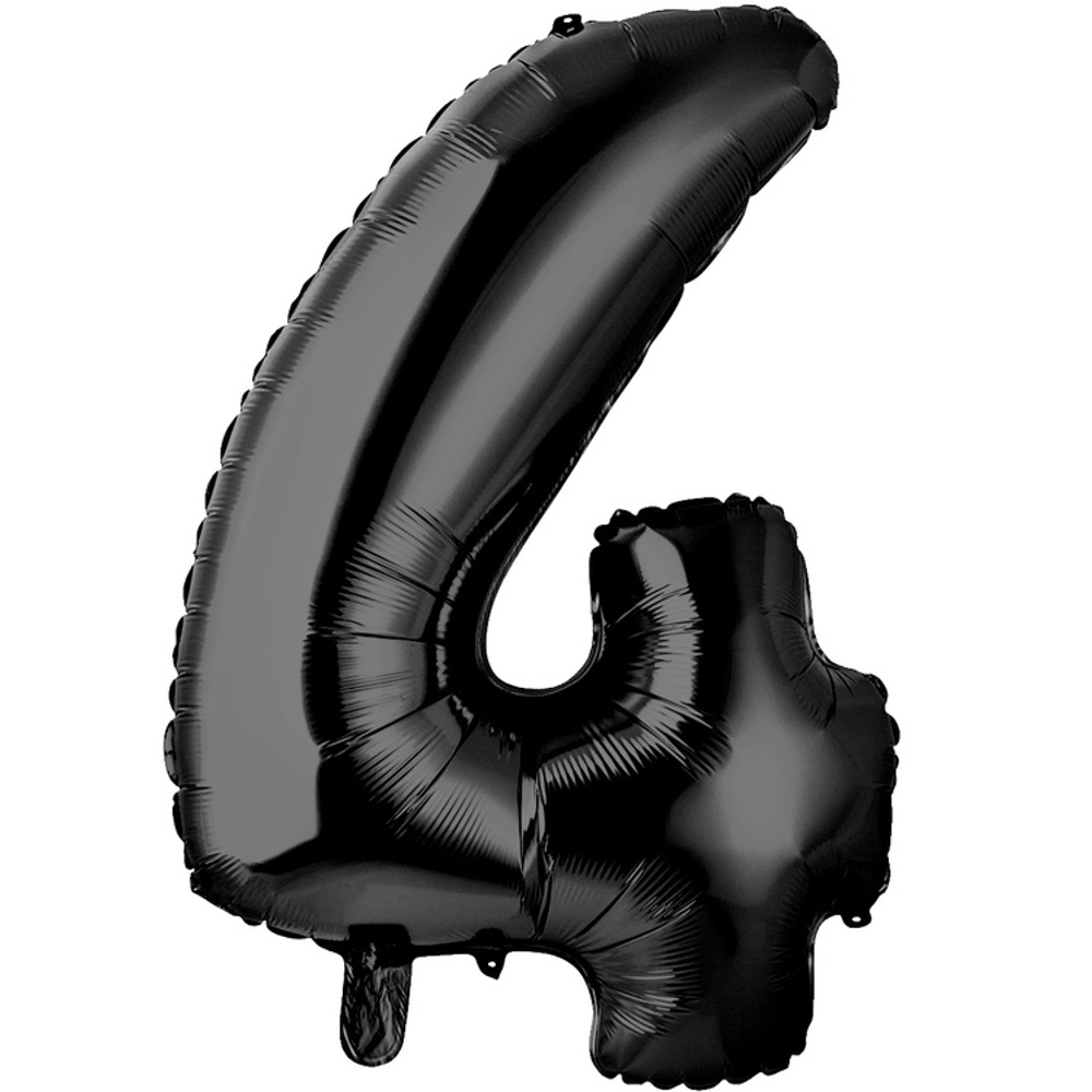 Шар фольгированный Цифра 4 66 см (Черный)