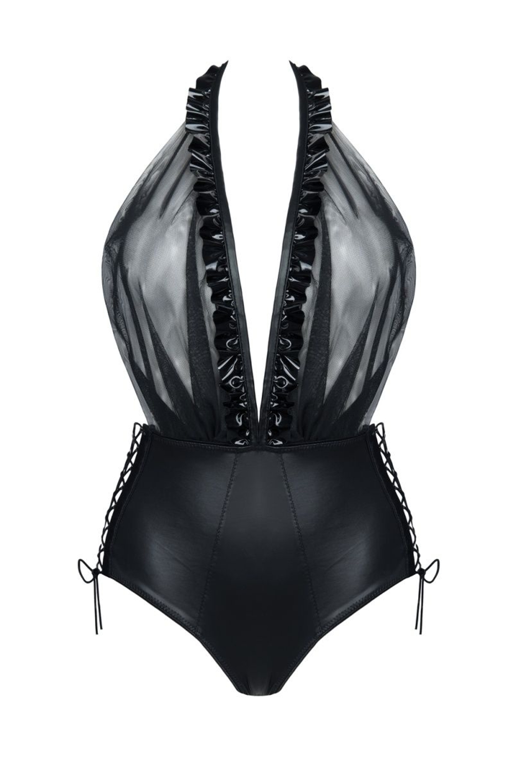 Соблазнительное боди Carmen со шнуровками (Размер: S) (Цвет: черный)