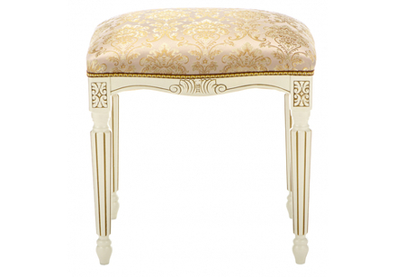 Банкетка Woodville Беттино патина золото, бежевый, ножки белые