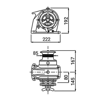 Лебедка якорная "ROYAL", ручная, цепь 6мм