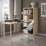 Письменный стол и стеллаж - IKEA KALLAX/LAGKAPTEN/КАЛЛАКС/ЛАГКАПТЕН ИКЕА, 140х60 см, 76.5х39х146.5 см, под беленый дуб/белый