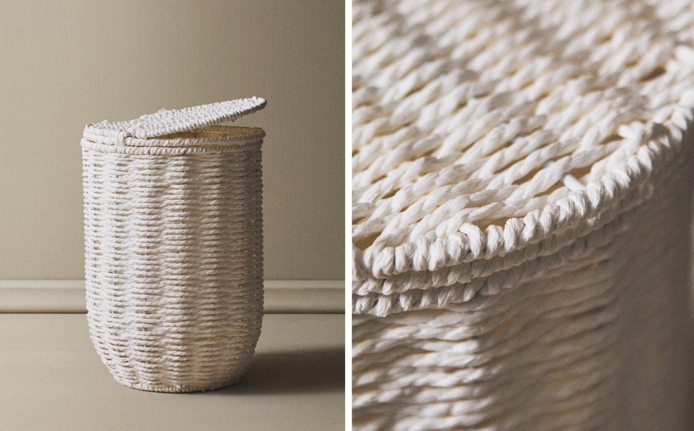 Zara Home Корзина из металла, цвет белый, 31 см