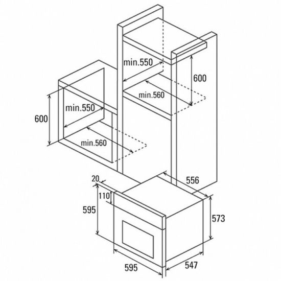 Встраиваемый электрический духовой шкаф Cata MDS 7206 WH