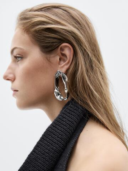 Massimo Dutti Большие серьги - Limited Edition, серебристый