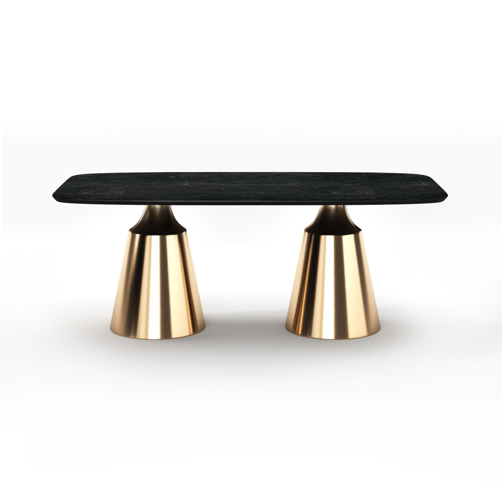 Стол овальный Lucas 200, керамика матовая, черная