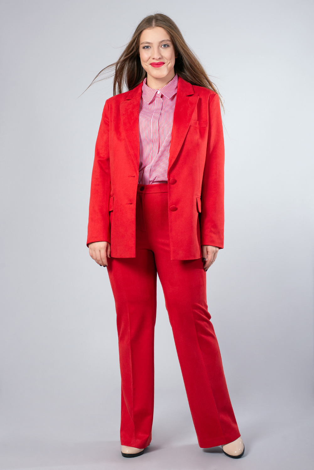 Брюки женские 3565за, красный #366Кра023565за