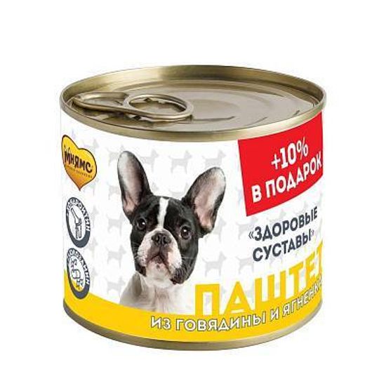 Мнямс консервы Паштет из говядины и ягненка для собак всех пород "Здоровые суставы"