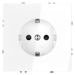 Розетка встраиваемая VOLTUM S70 с заземлением и защитными шторками, 16А, (белый глянцевый)