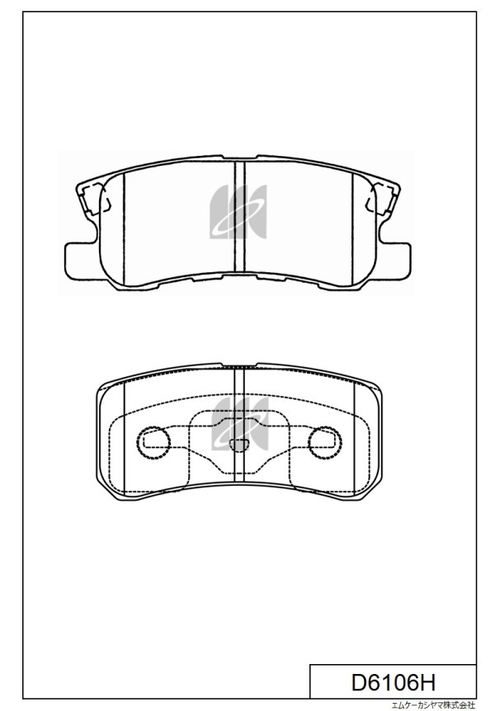 Дисковые тормозные колодки KASHIYAMA (противоскрипная пластина в компл.) D6106H