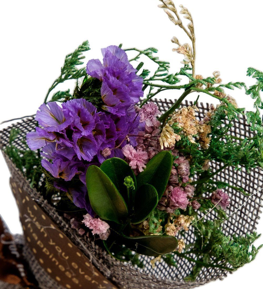 DF-95 Букет из сухоцветов в цилиндрической коробке «Спасибо тебе!» - Вариант A