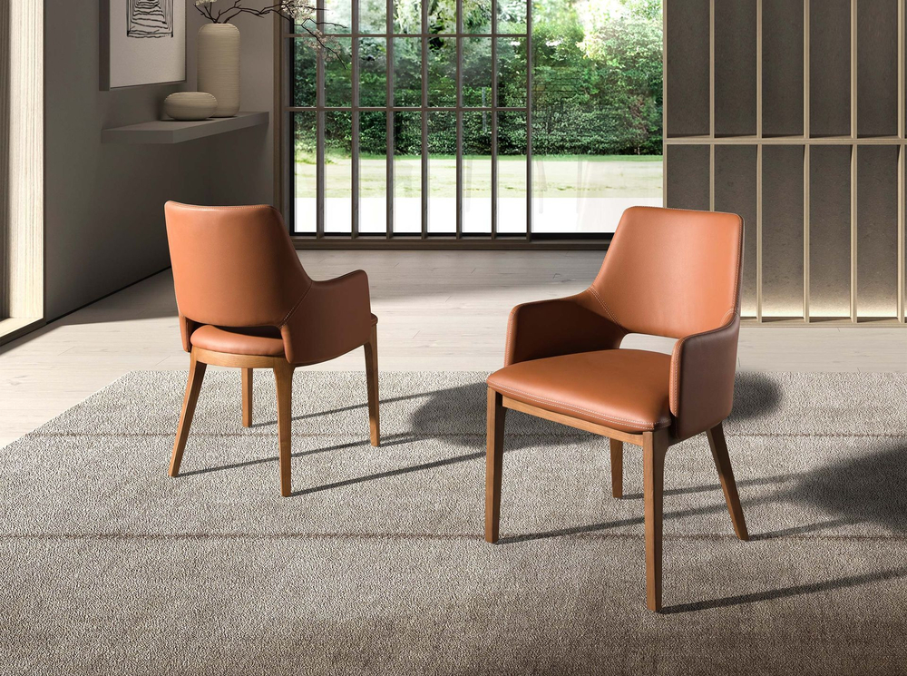 Коричневый стул из экокожи модель 4157