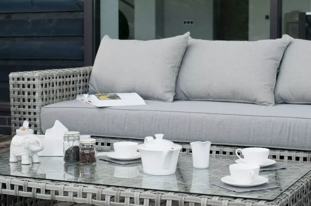 "Тито" диван из искусственного ротанга трехместный, цвет серый