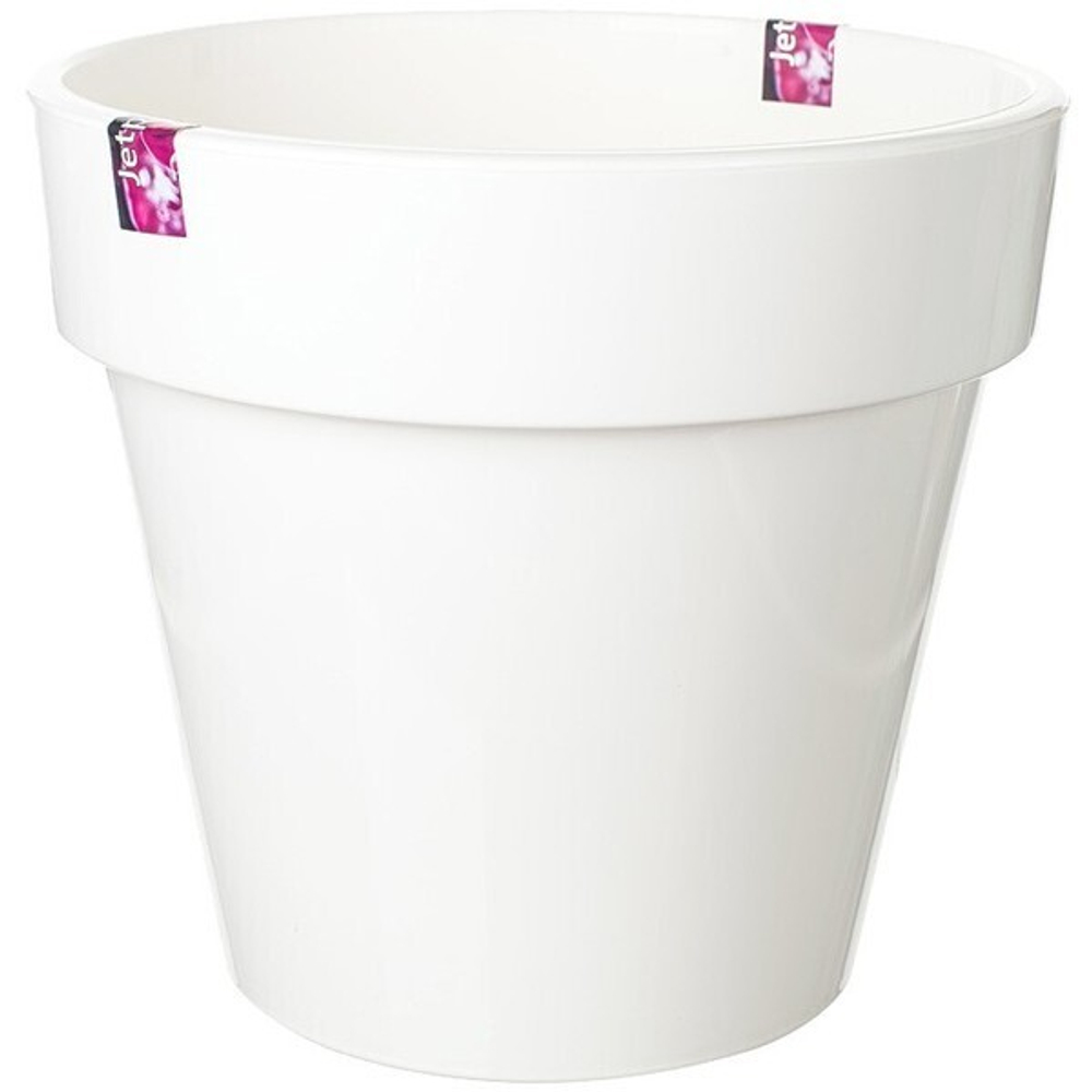 Кашпо для цветов пластиковое 9л d-27,5см «Порто» со вставкой белый