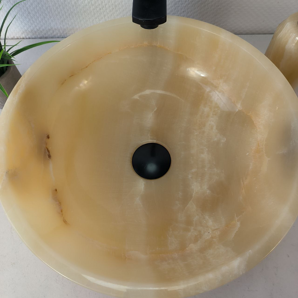 Раковина из оникса Bowl Yellow BO-66077 40*40*15 из натурального камня