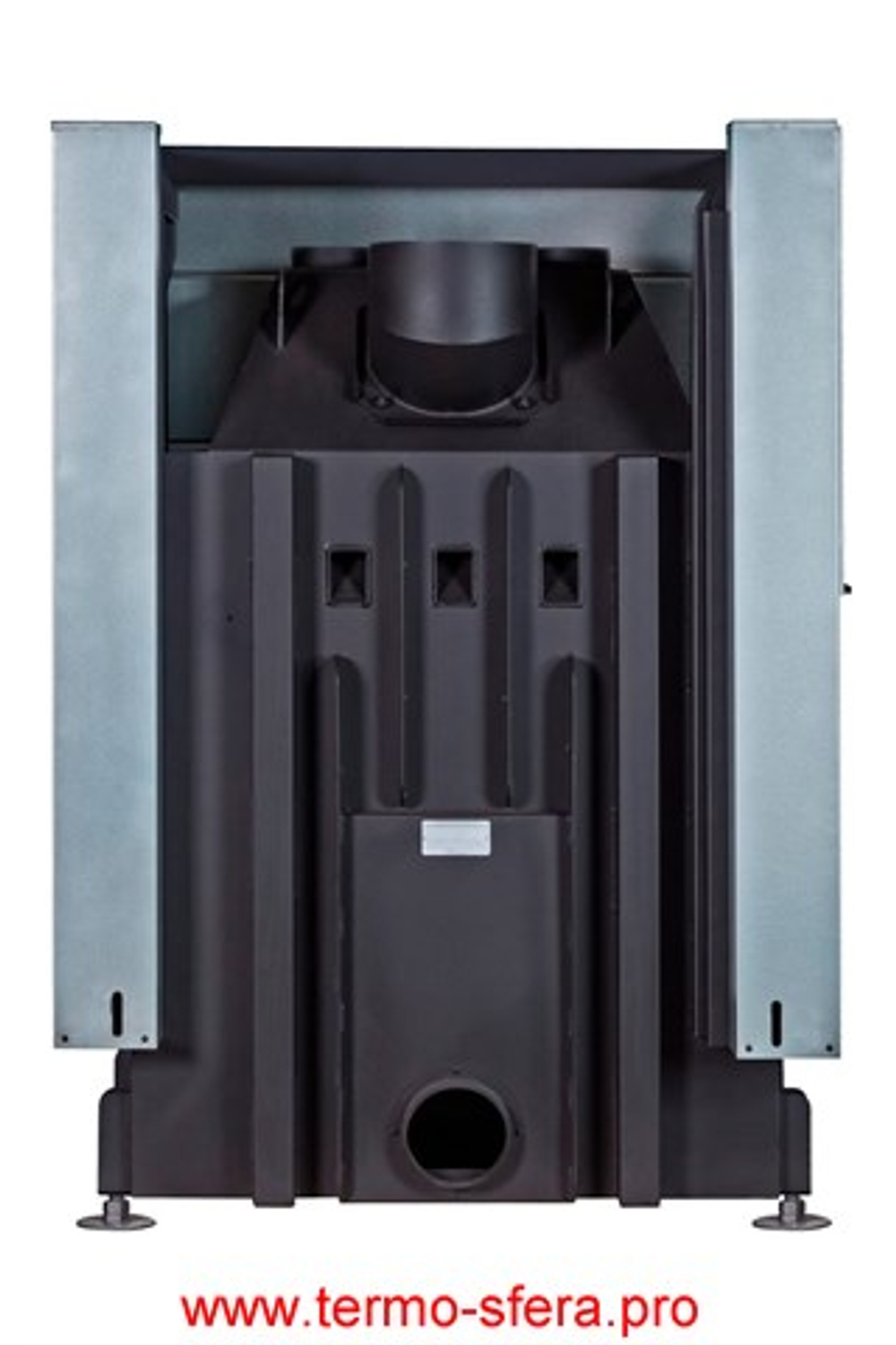 Каминная топка Экокамин ДЕЛЬТА 1000 LB два стекла принтинг левая черный шамот