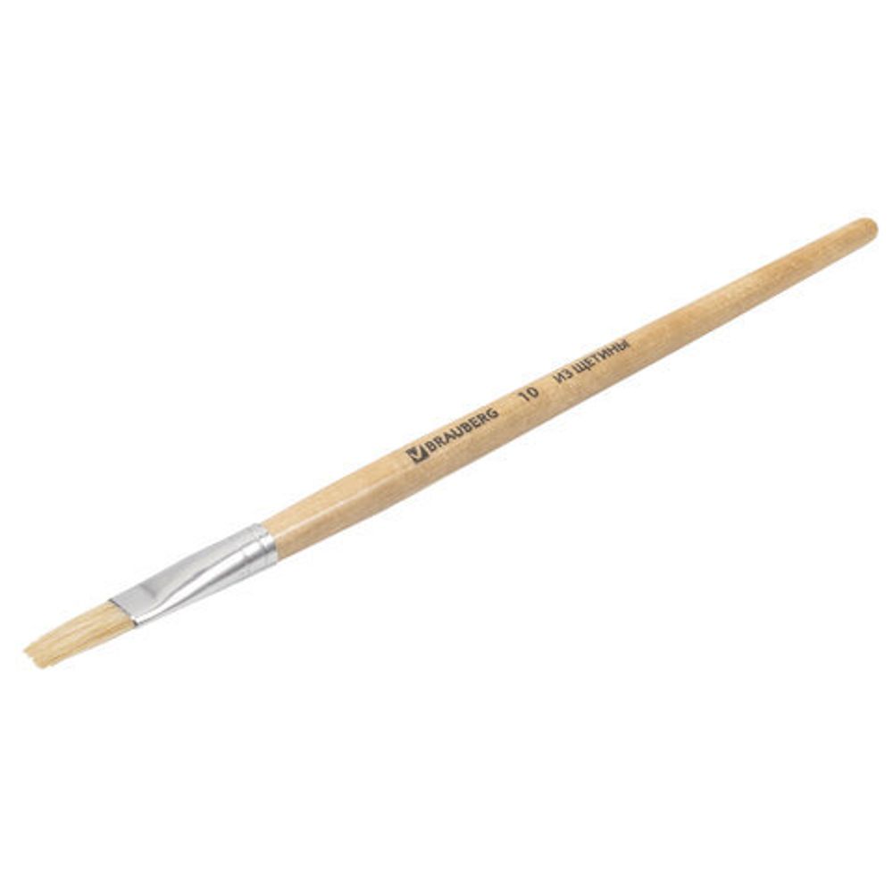 Кисть BRAUBERG, щетина, плоская, № 10, 200203