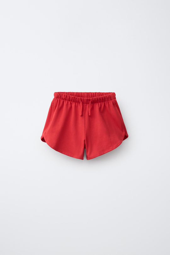 ZARA ТРИКОТАЖНЫЕ ШОРТЫ, КРАСНЫЙ