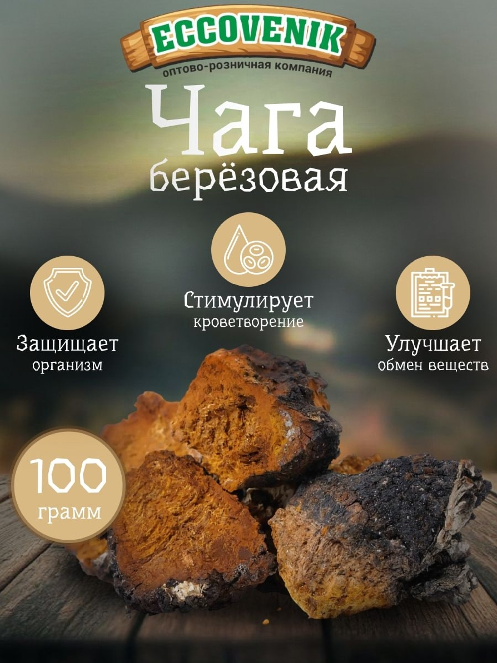 Чага натуральная 100 гр.