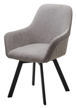 Стул М-City DISAUR Джет (Jet) поворотный на поворотный на 360 градусов, B22 Серый, Велюр, Черный каркас