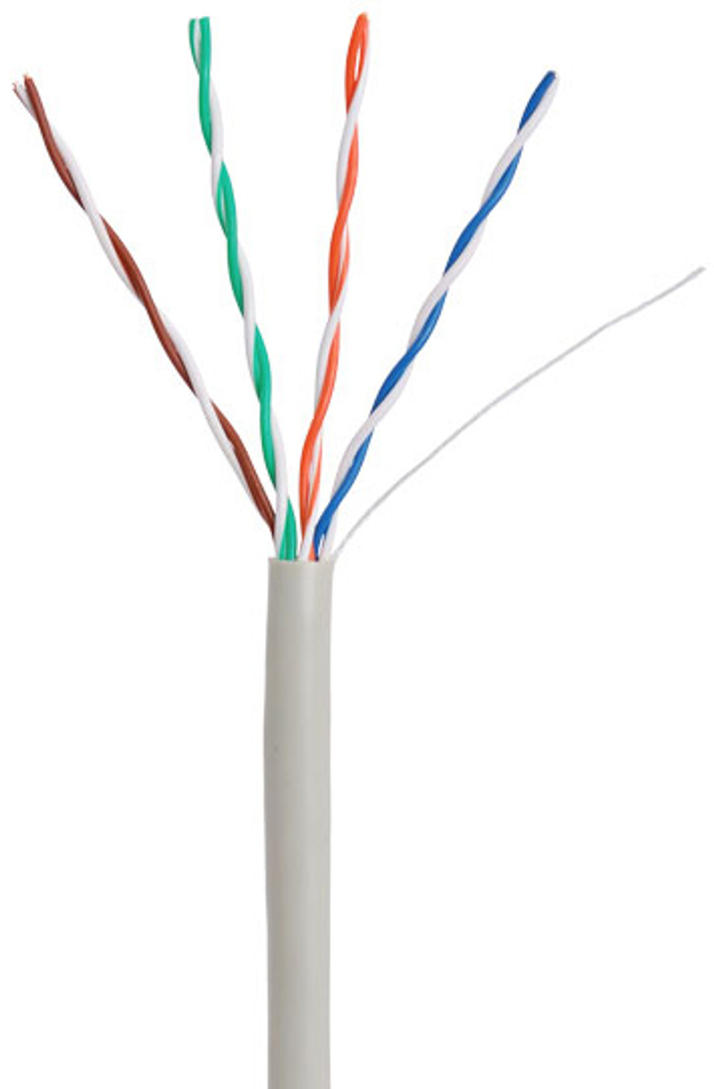 Кабель витая пара U/UTP 5e кат. 4 пары Netlan CCA-UU004-5E-PVC-GY