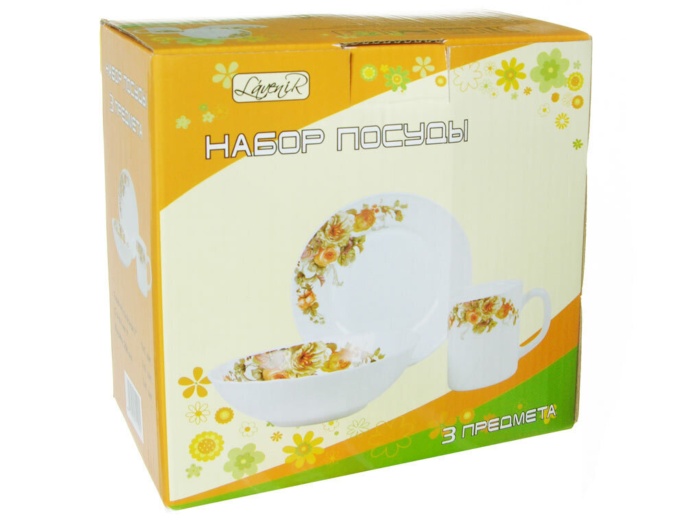 Набор для завтрака 3 предмета "Чайные розы" (78931)