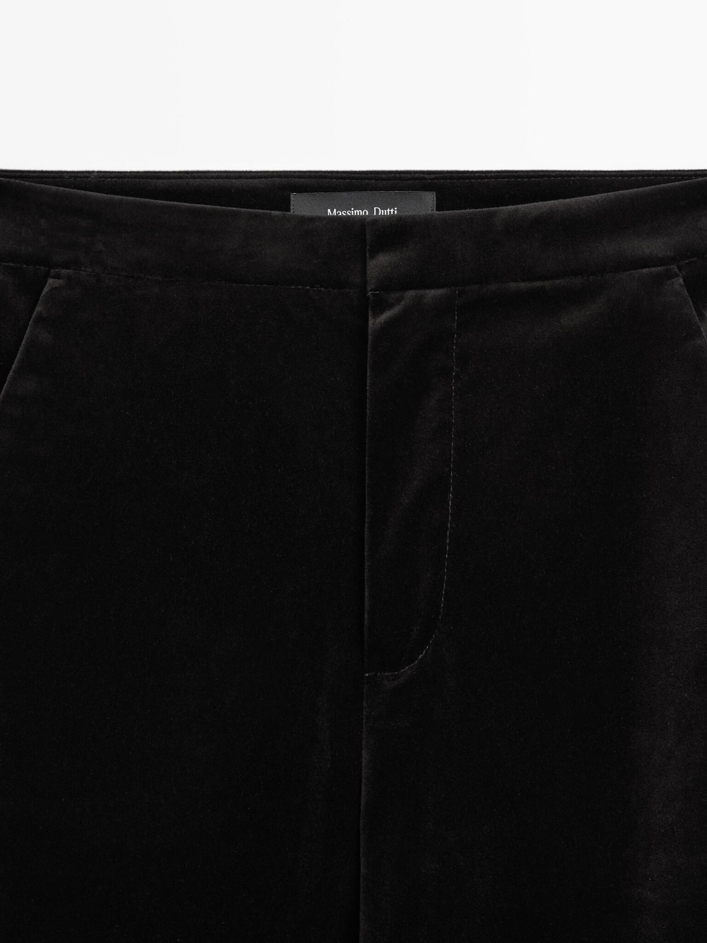 Massimo Dutti Расклешенные бархатные брюки, черный