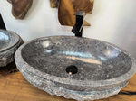 Раковина из мрамора ПАРА! Oval Grey Marmo Wave OM-65752 56х36х15 из натурального камня
