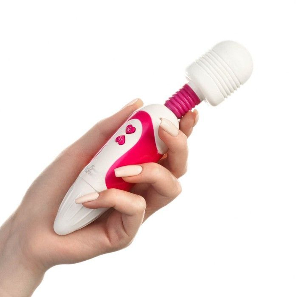 Бело-розовый ванд с округлой головкой - 18 см. (Цвет: белый с розовым)