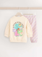 Свитшот и легинсы в комплекте для малышей Next B56-635, Бежевый, Светло-фиолетовый