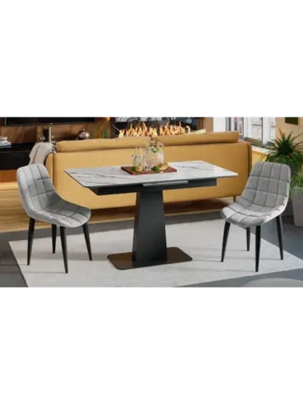 Стол кухонный Черный муар мрамор 120(150)х80х77 см