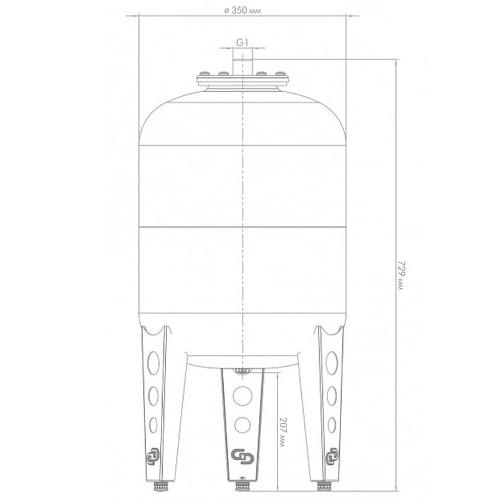 Расширительный бак 50л. Джилекс