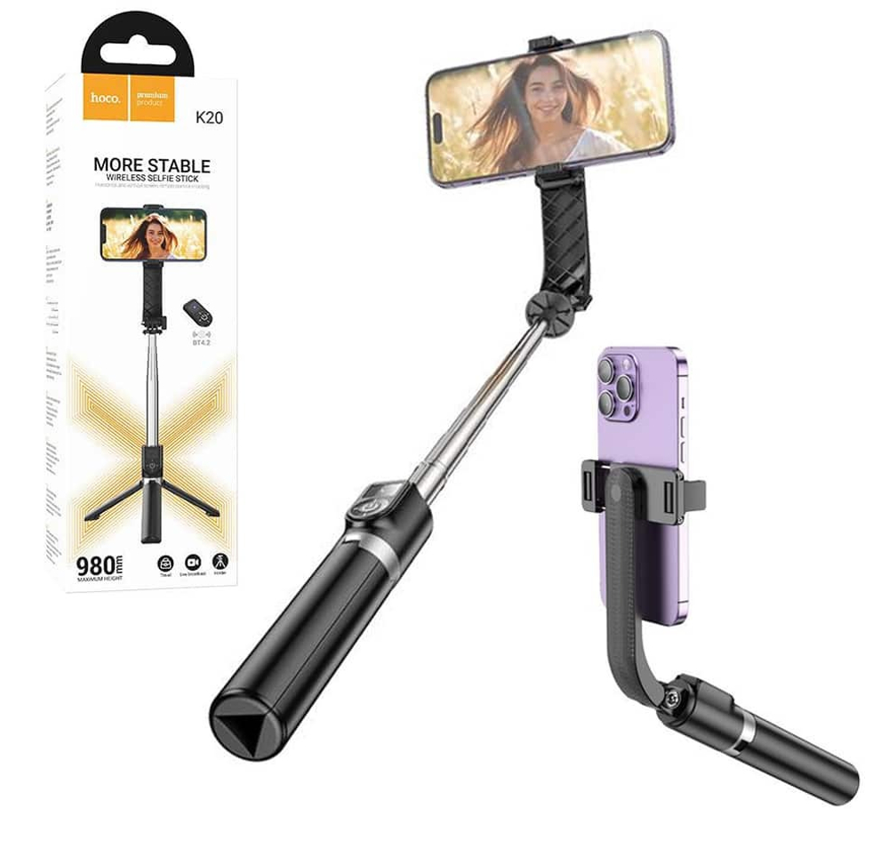 Монопод для селфи HOCO K20 Bluetooth (черный)