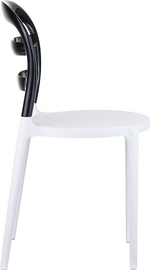 Стул пластиковый, Siesta Contract Miss Bibi, белый, черный