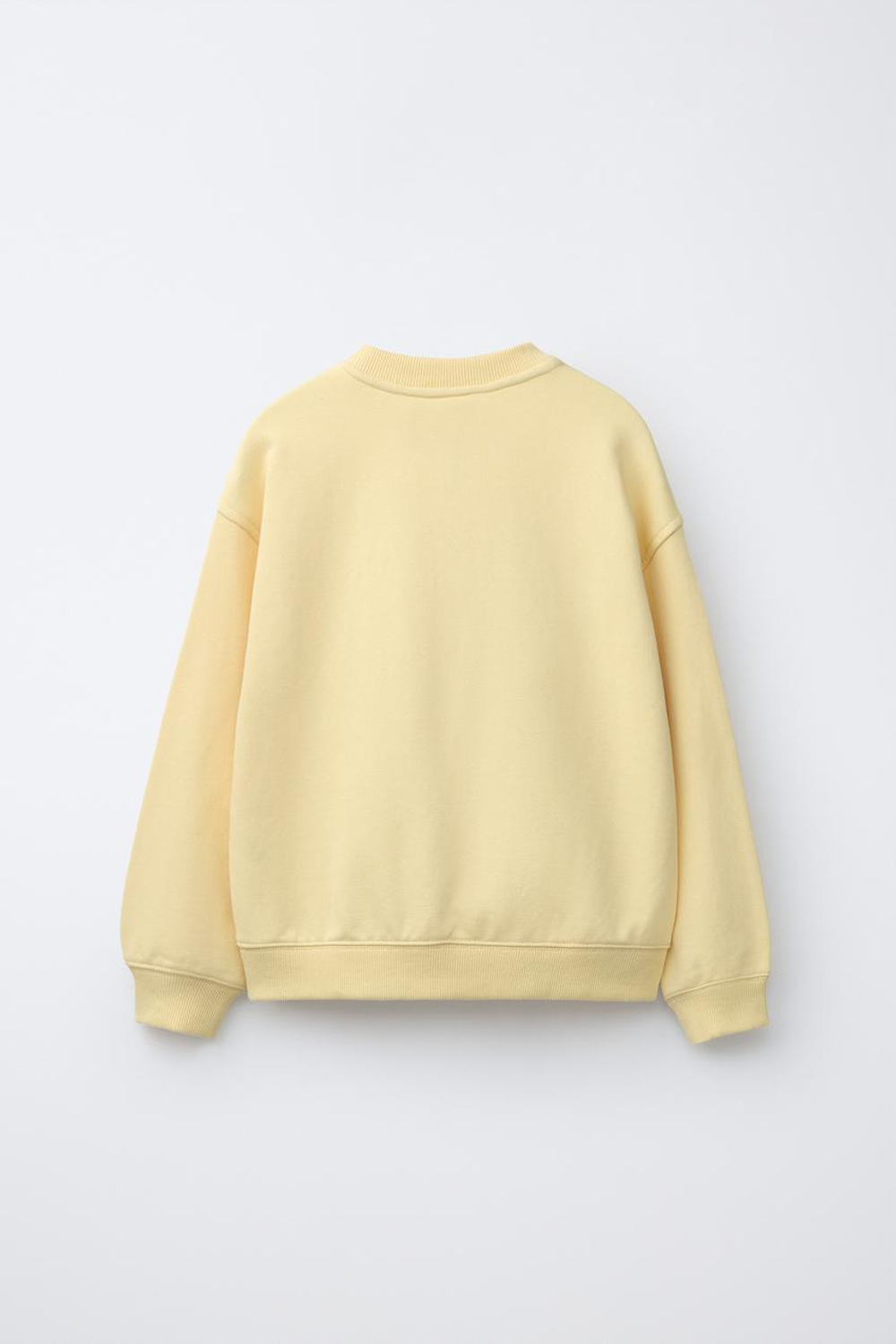 ZARA ТОЛСТОВКА С НАДПИСЬЮ, ЖЕЛТЫЙ