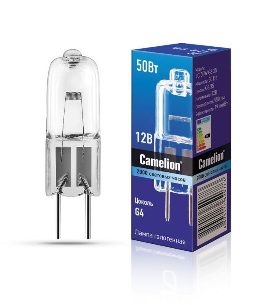 Лампа галогенная JC 50Вт 12В капс. G6.35 Camelion 1957 Лампа галогенная JC 50Вт 12В капс. G6.35 Camelion 1957