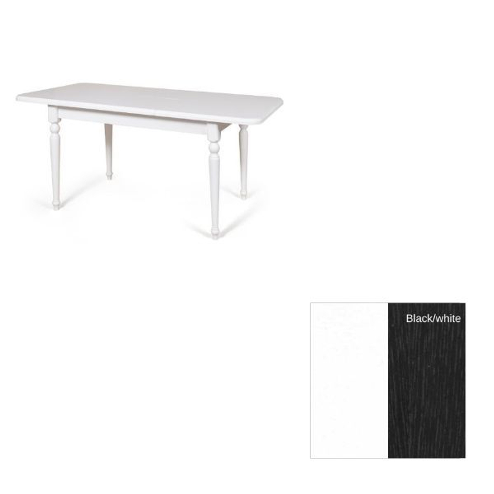 Обеденный стол Сатурн 125(165)x80 (черный/белый)
