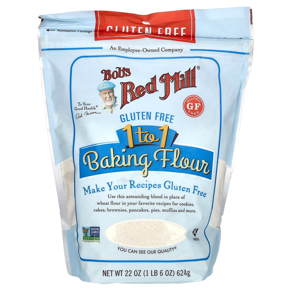 Bob's Red Mill, мука для выпечки 1:1, безглютеновая, 624 г (22 унции)