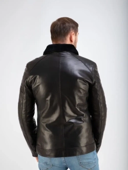 Дубленка мужская натуральная авиатор куртка зимняя Турция