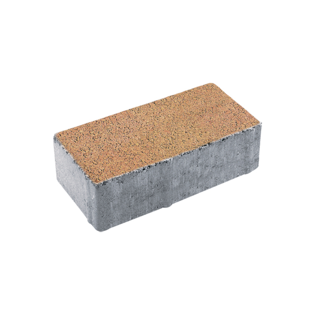 Тротуарная плитка ПРЯМОУГОЛЬНИК 200x100 мм - Листопад гранит Сахара