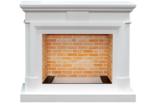 Каминокомплект Coventry - Белый / Кирпич с очагом Cassette 600 NH