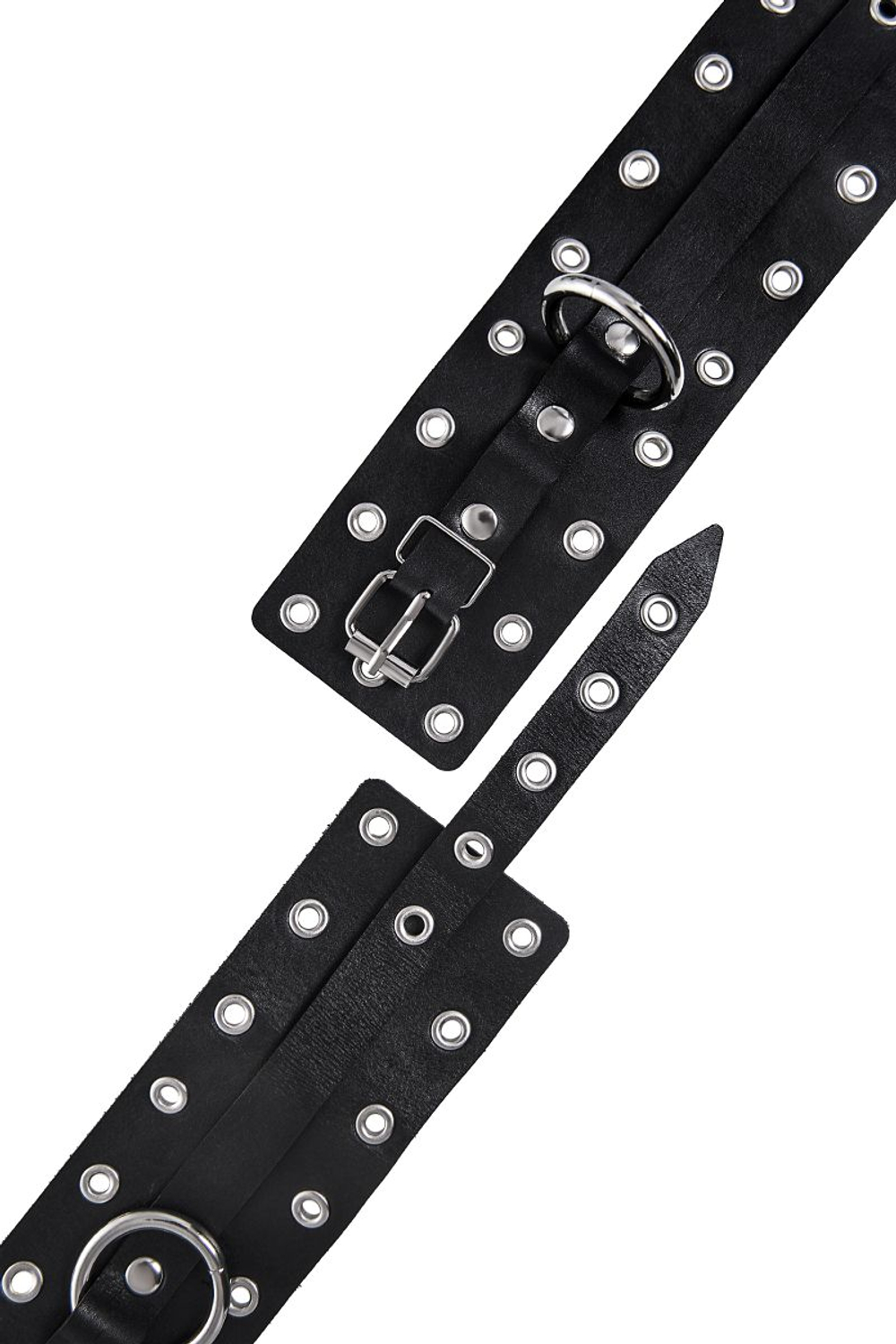 Черные однослойные оковы с люверсами (Цвет: черный)