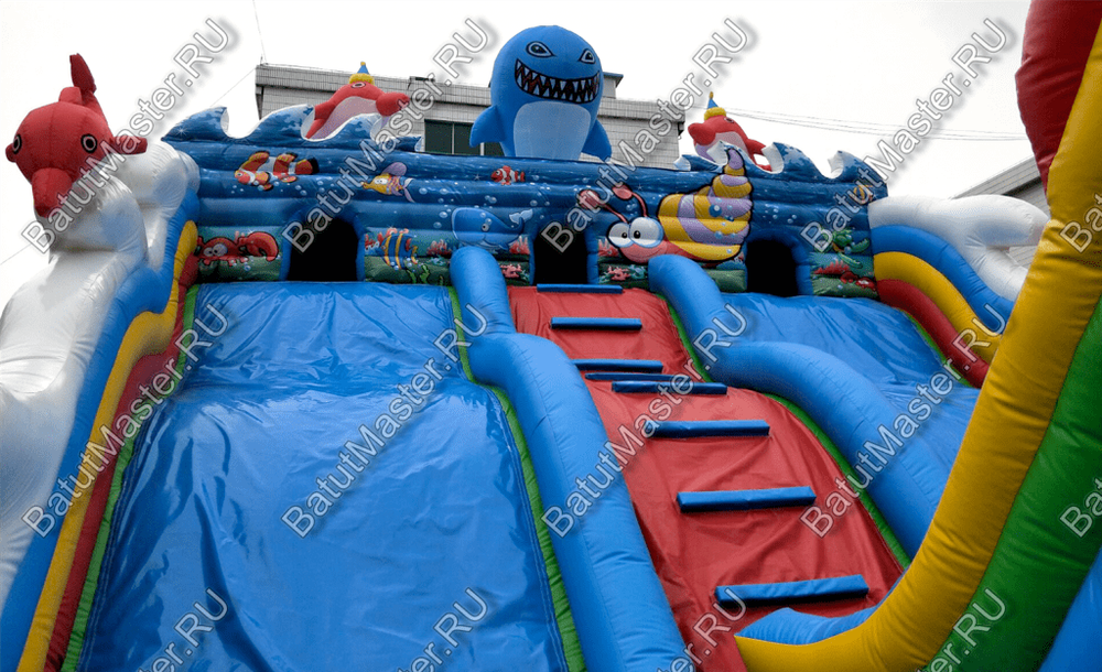 Коммерческий надувной батут "На морском дне" 16*8*8 м