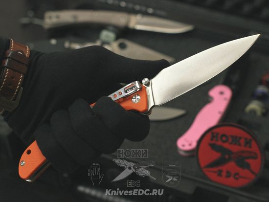 Складной нож Steelclaw Кедр-3 оранжевый c клинком из стали D2, рукоять G10