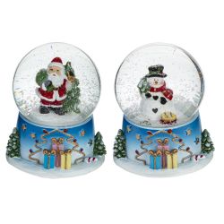 GAEM Фигурка декор в стекл шаре "Дед Мороз/Снеговик", D 7 см, L8,5 W8 H9 см, 2в.