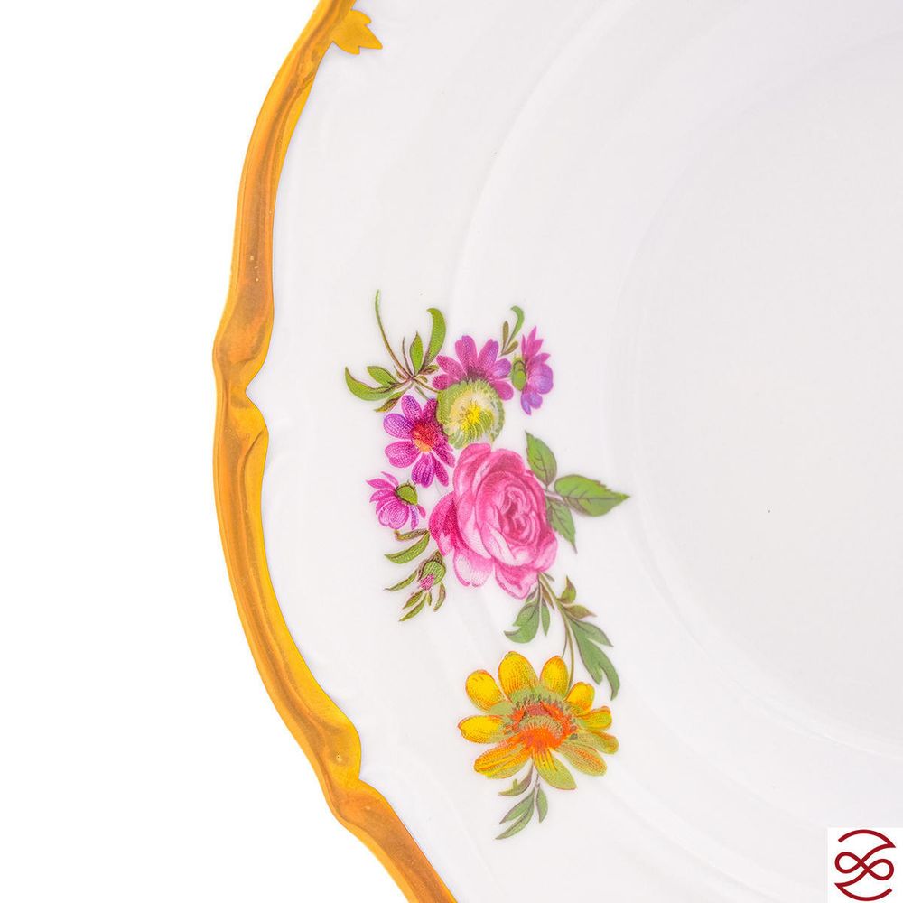 Набор тарелок глубоких Queen's Crown Мейсенский букет 23 см