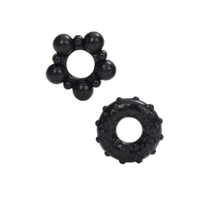 Набор из двух черных эрекционных колец MUSCLE RING (Цвет: черный)
