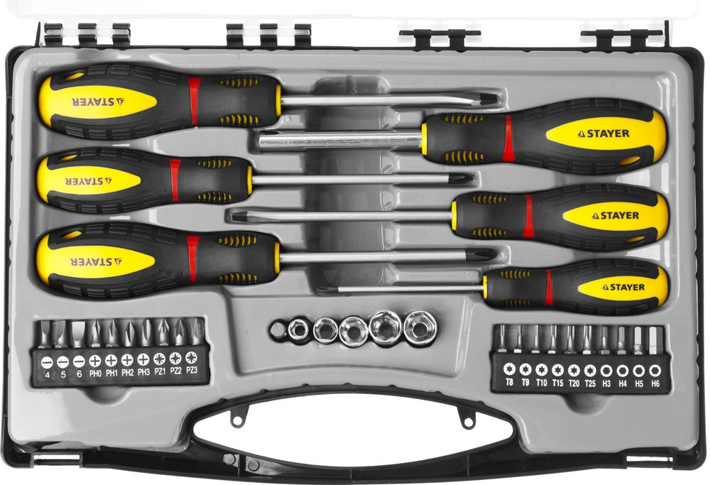 STAYER Max Range Pro 32 шт набор отверток с насадками