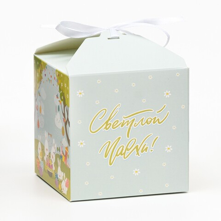 Коробка складная "Светлой пасхи!", 10 х 10 х 10 см, 7607371