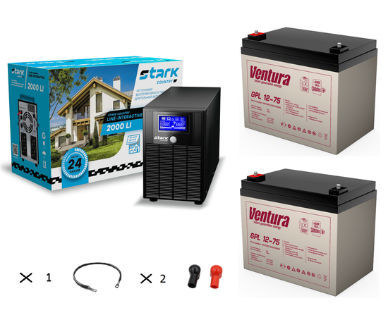 Комплект ИБП Stark Country 2000 LI + АКБ Ventura GPL 12-75 х 2шт.